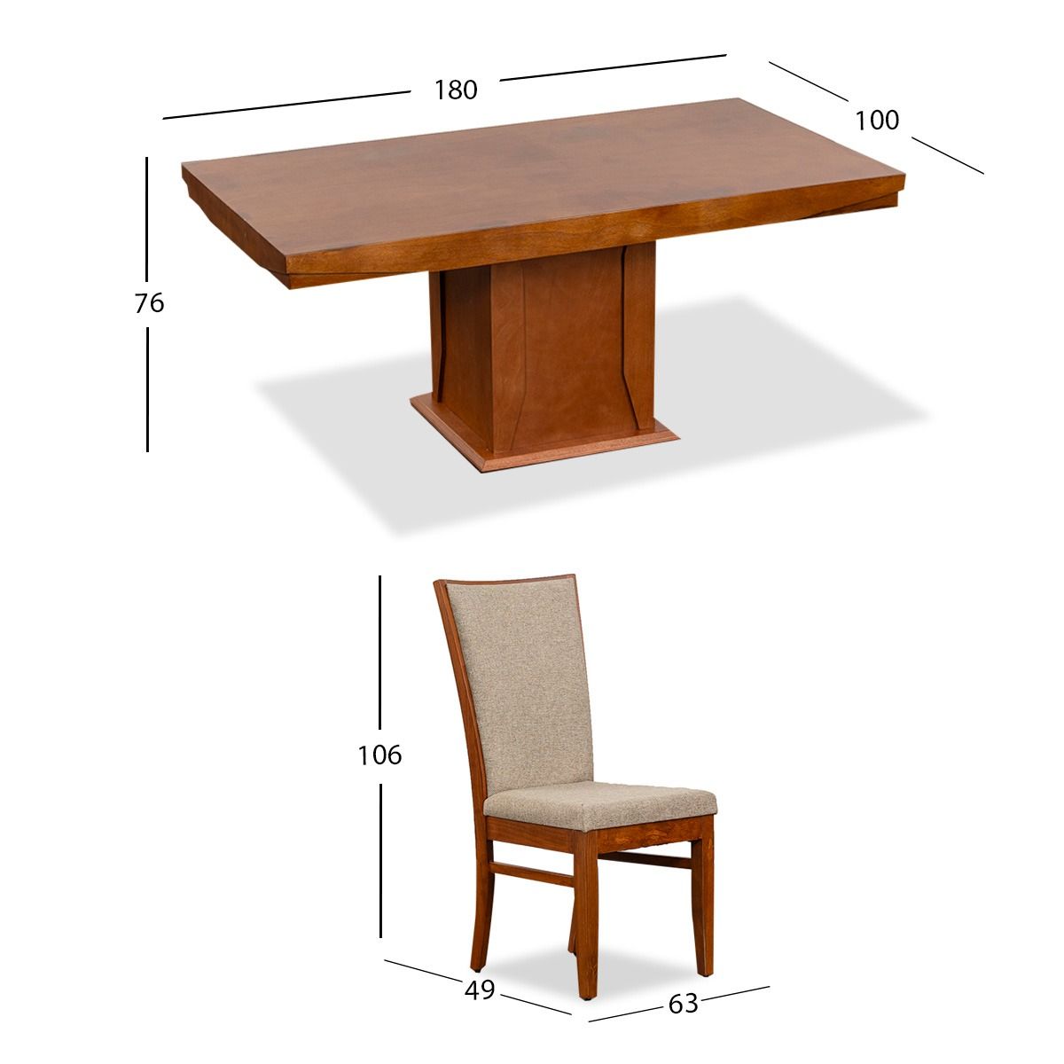 Comedor Rectangular Margot Beige 7 Piezas