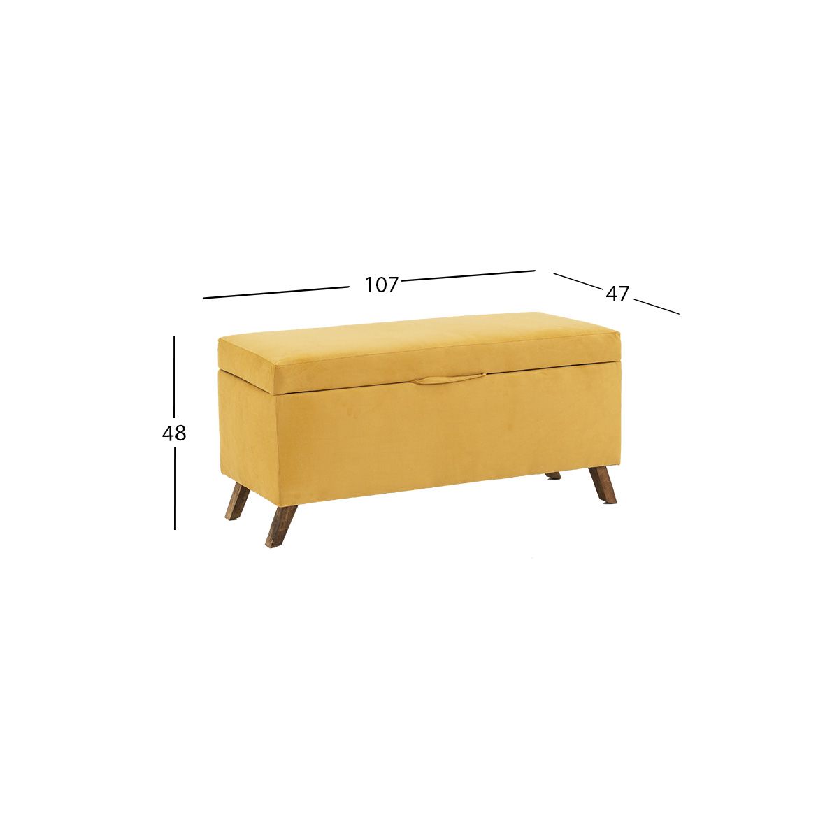 Banca Baúl Terciopelo Rod New Amarillo