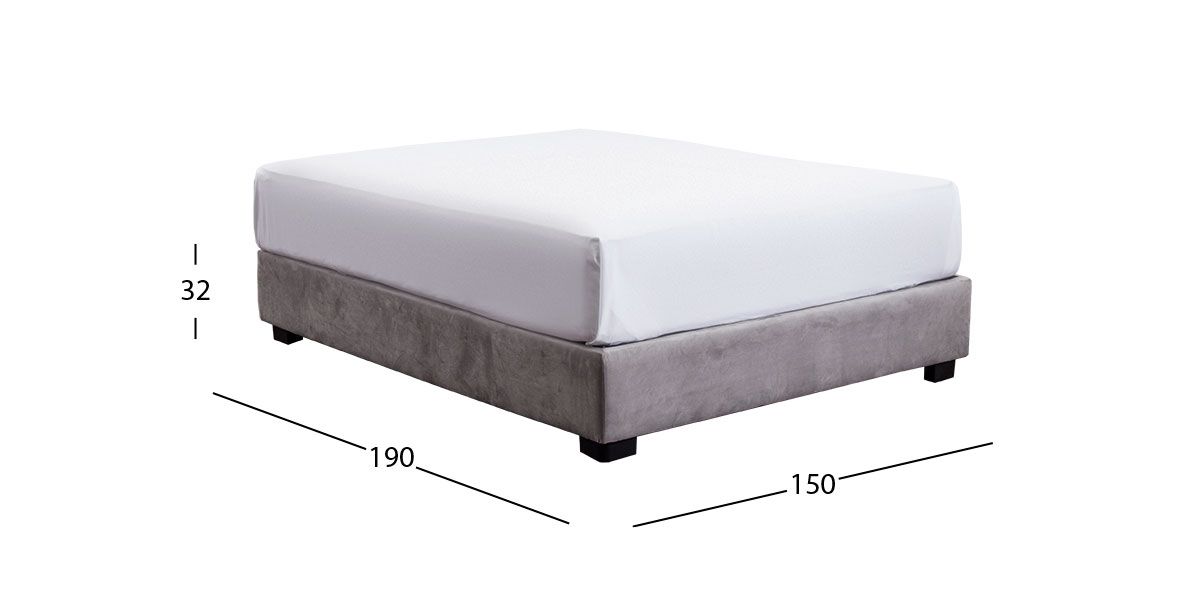 Base De Cama Queen Size Megan Gris