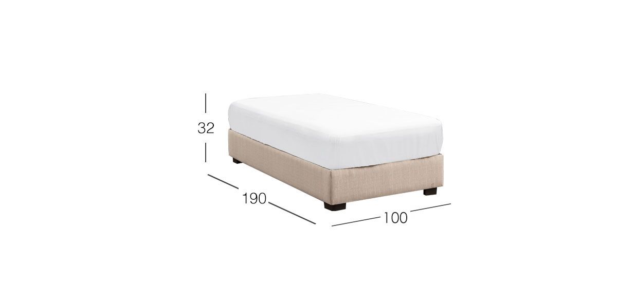 Base De Cama Individual Gianna Beige