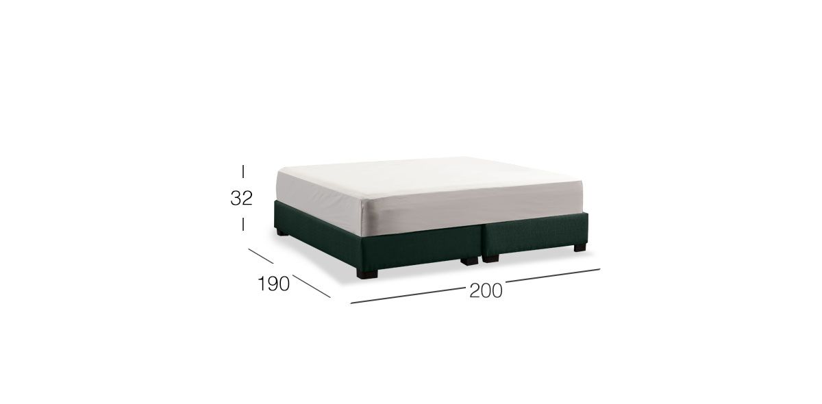 Base De Cama King Size Megan Verde Esmeralda