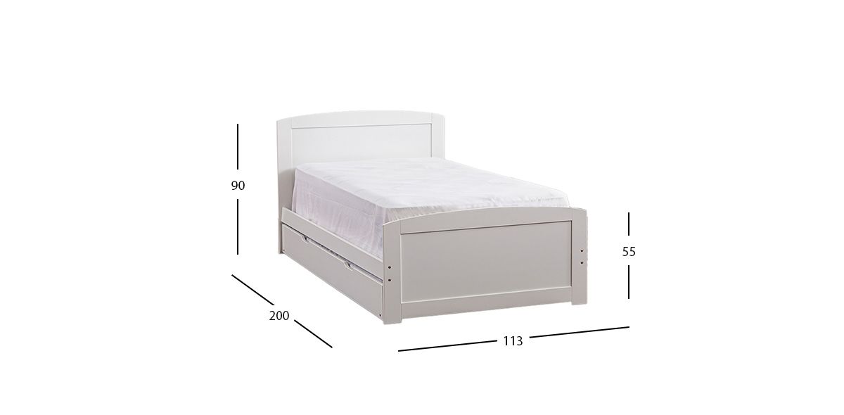Cama Individual Con Cama Baja Tommy II Blanco 