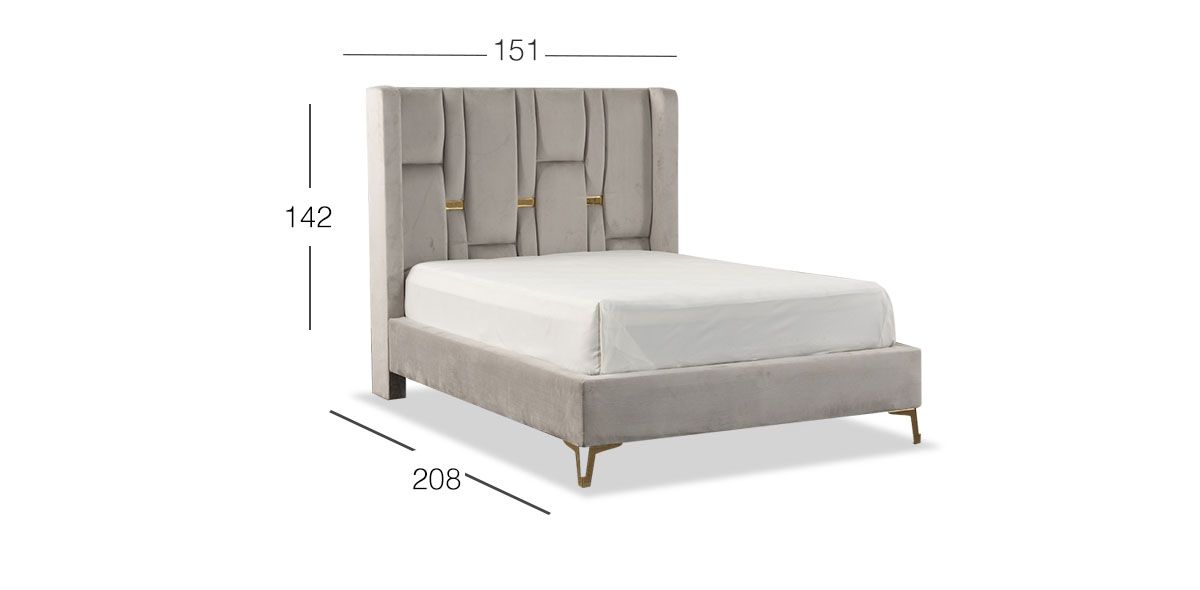 Cama Matrimonial Gold Gris