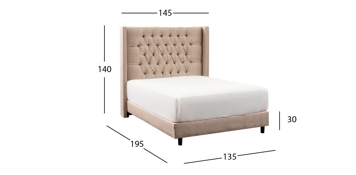 Cama Matrimonial Estela Beige