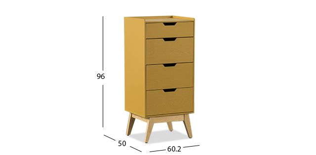 Chifonier 4 Cajones Atlas Dk Amarillo