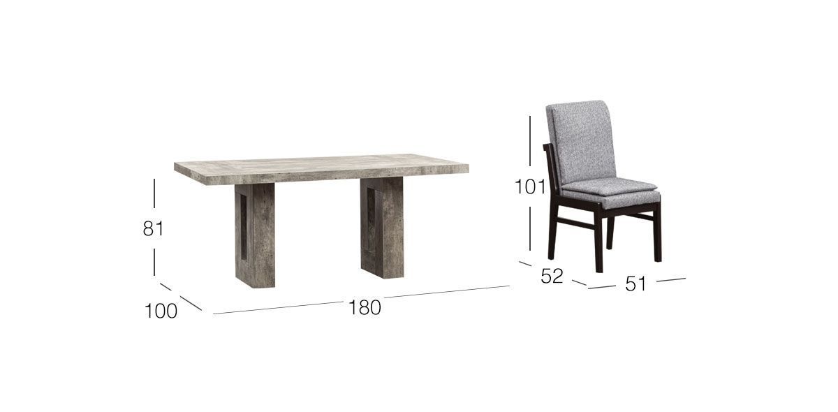 Comedor Luxor Con Sillas Baruj Crudo Jaspe Gris 5 Piezas