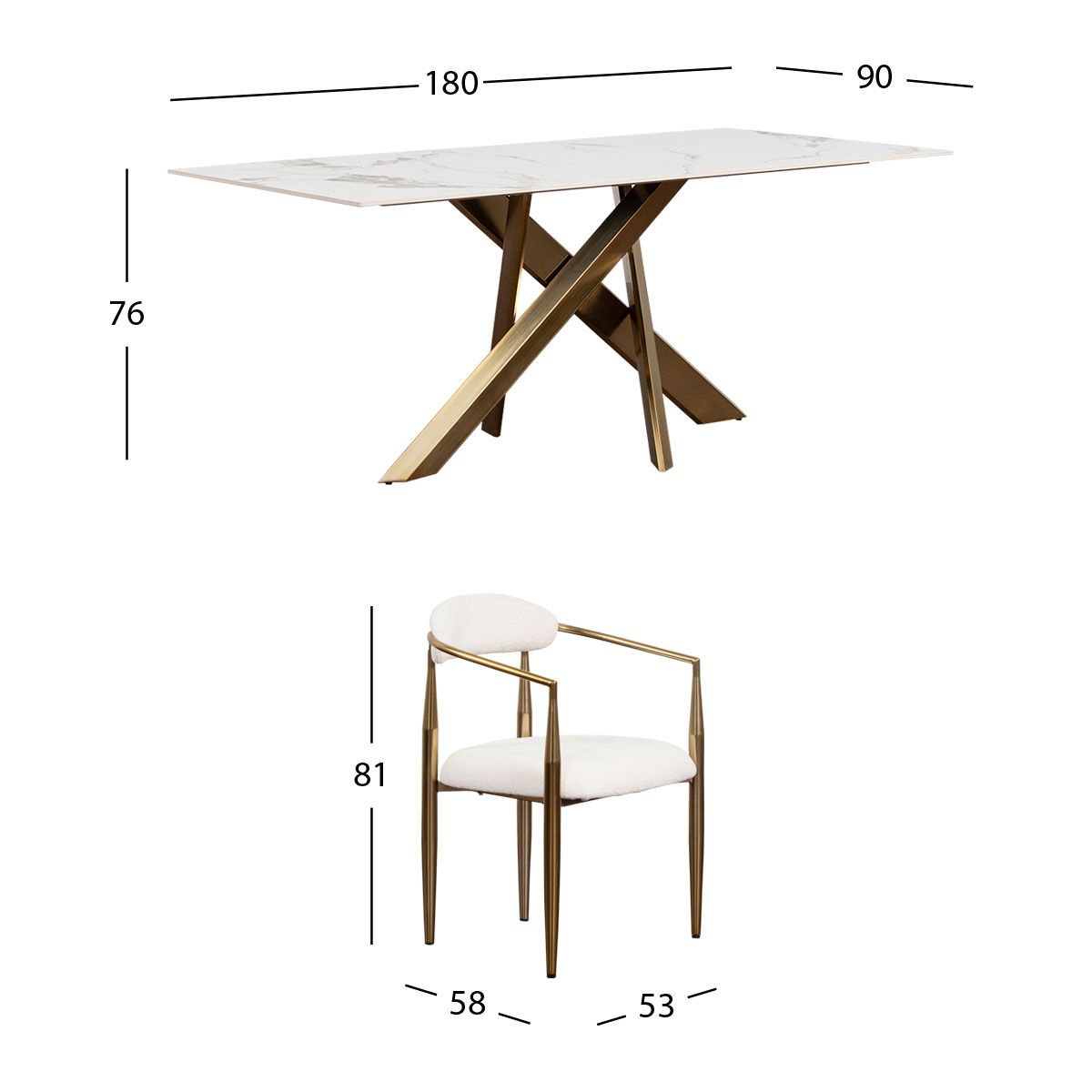 Comedor Rectangular Lusso Beige 7 Piezas