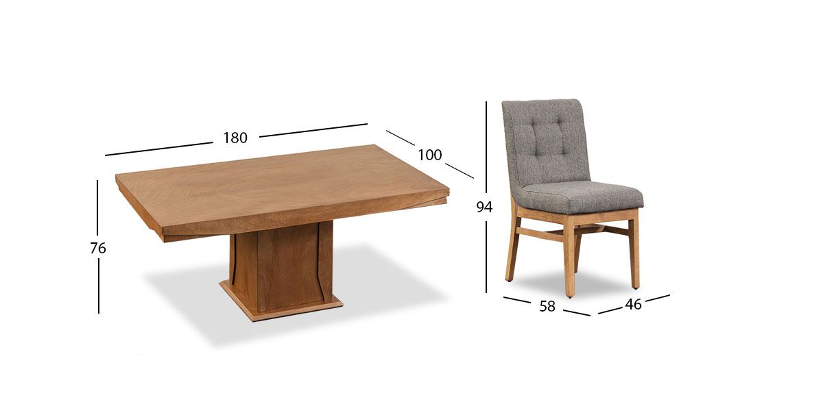 Comedor Margot Con Sillas Invictus Gris 7 Piezas