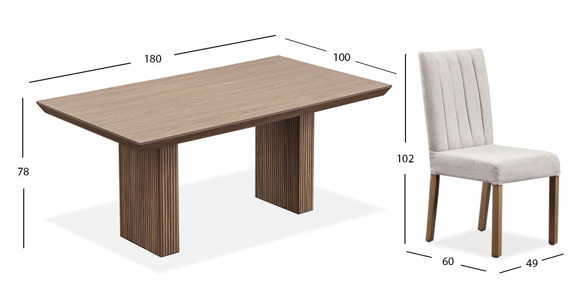 Comedor Rectangular Vanila Beige 7 Piezas