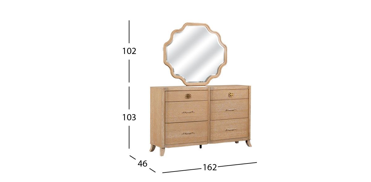 Cómoda Con Espejo Elora CL Beige