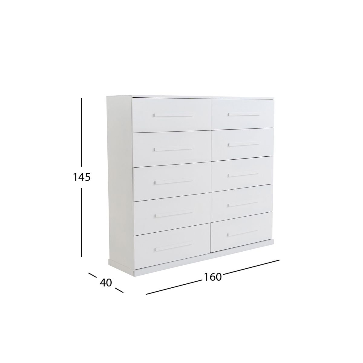 Cómoda Con 10 Cajones Zoe Life Blanco