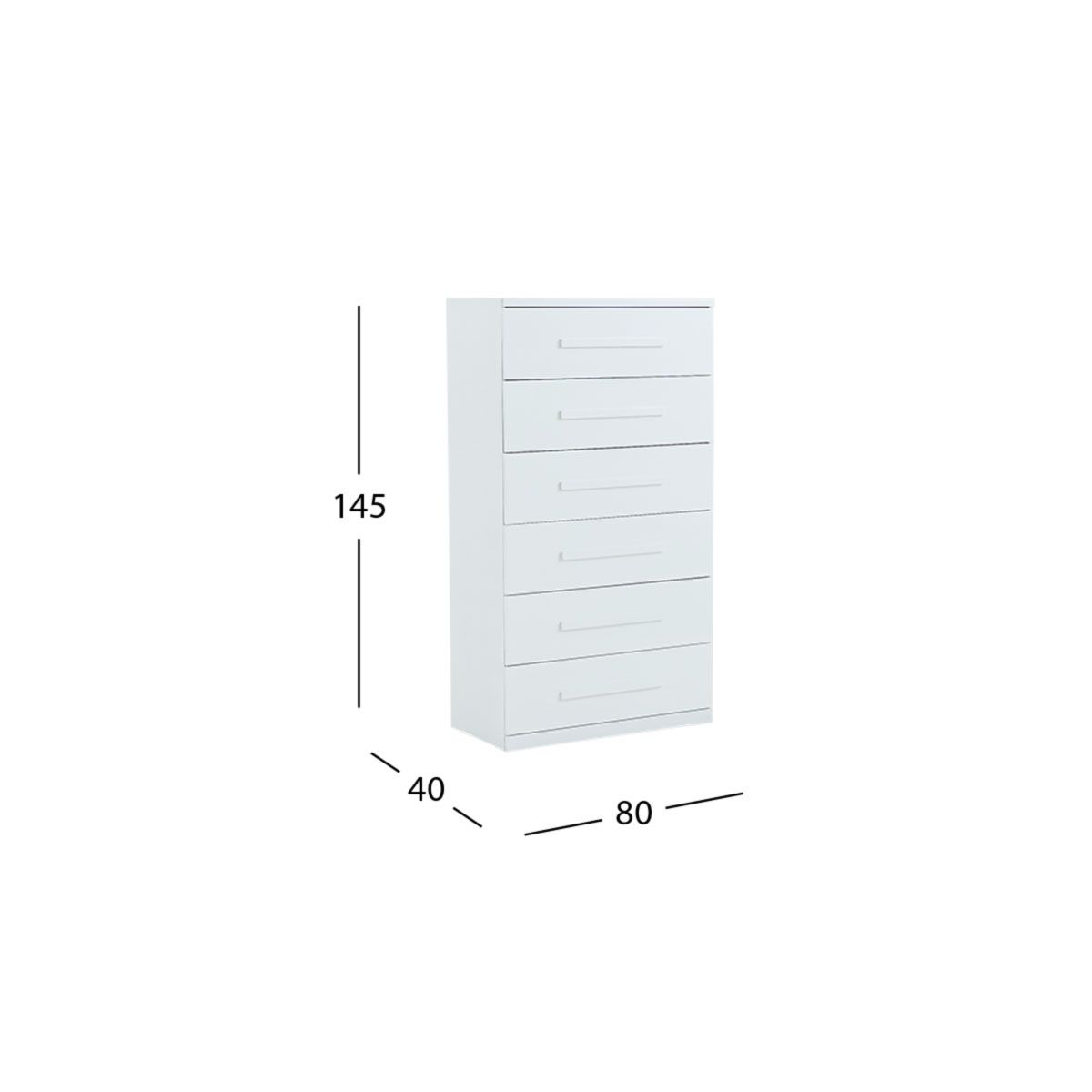 Cómoda Con 6 Cajones Zoe Life Blanco