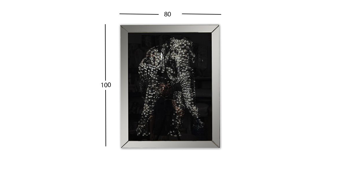 Cuadro Figura Elefante Cristal GD-9643 Negro
