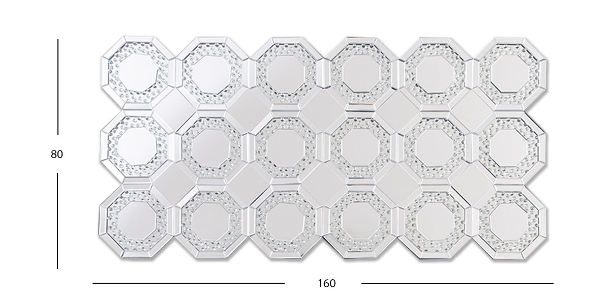 Espejo De Pared Cristal Hexa Plata