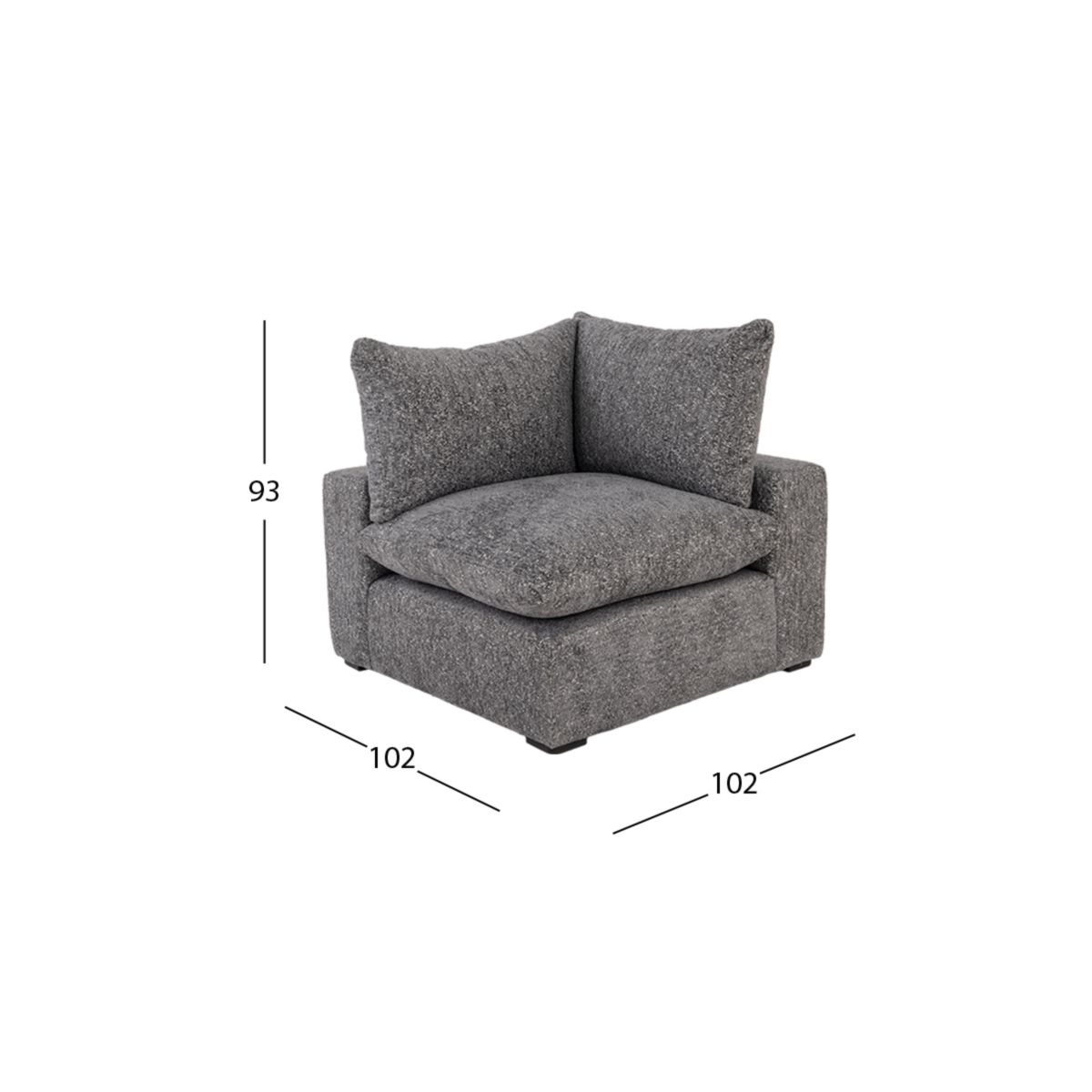 Sillón Esquinero Luccini Gris Charcoal