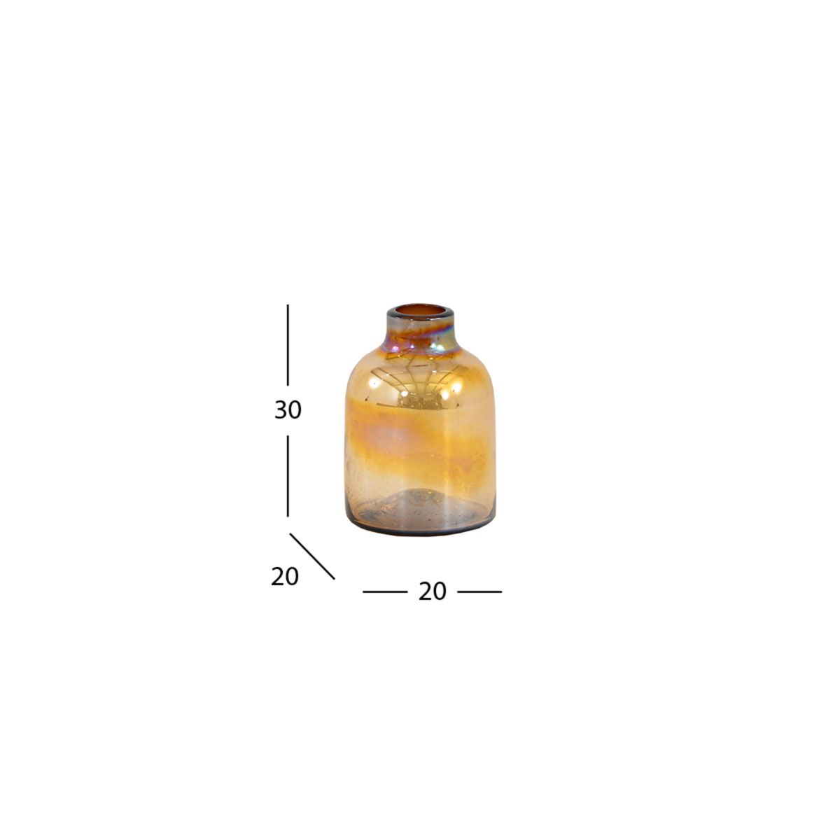 Jarrón Decorativo Balero Cristal Zirconia Ambar Chico