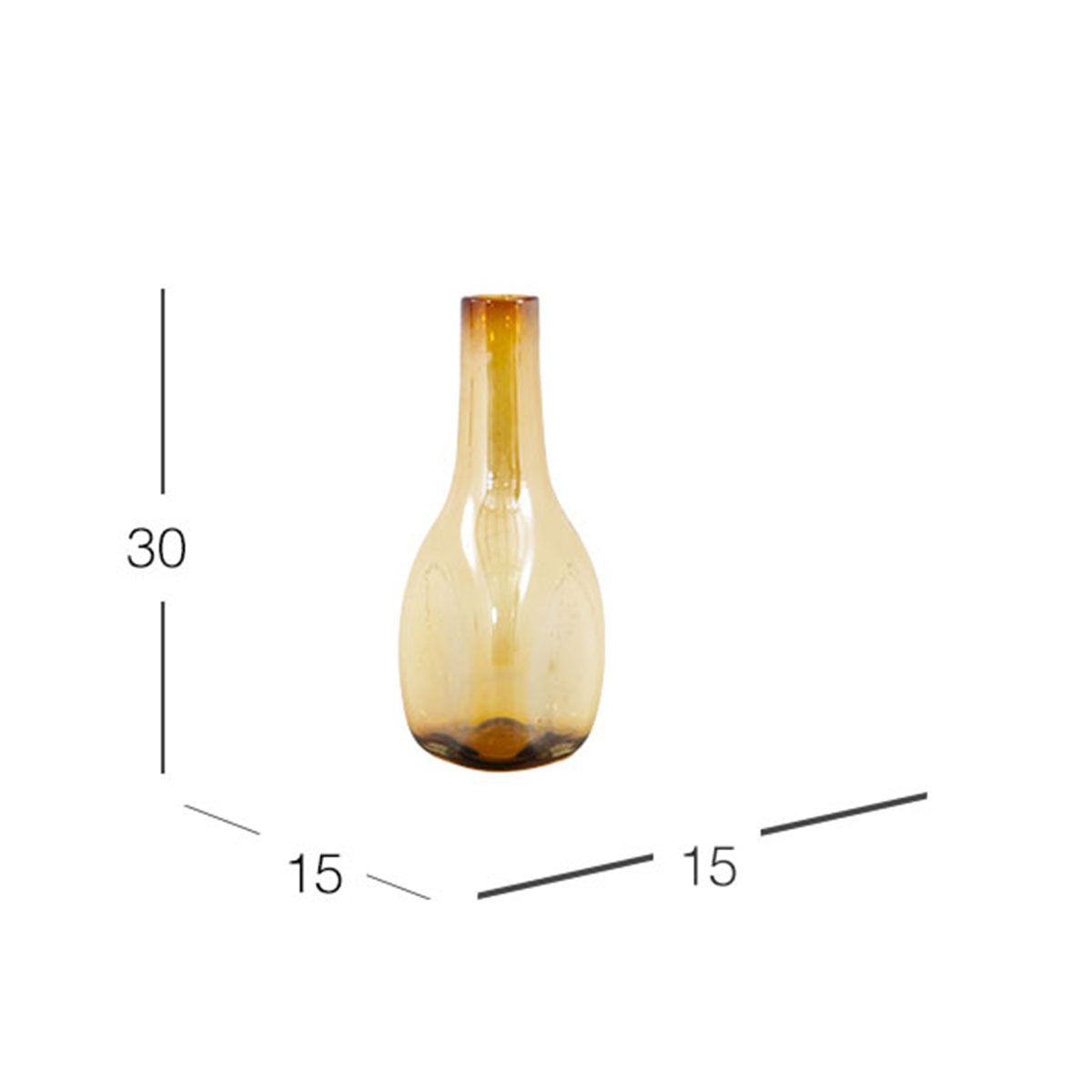 Jarrón Decorativo Triangular Cristal Zirconia Ambar Chico