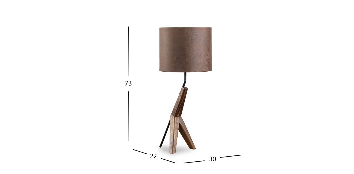 Lámpara De Mesa Parota Joaquin Café