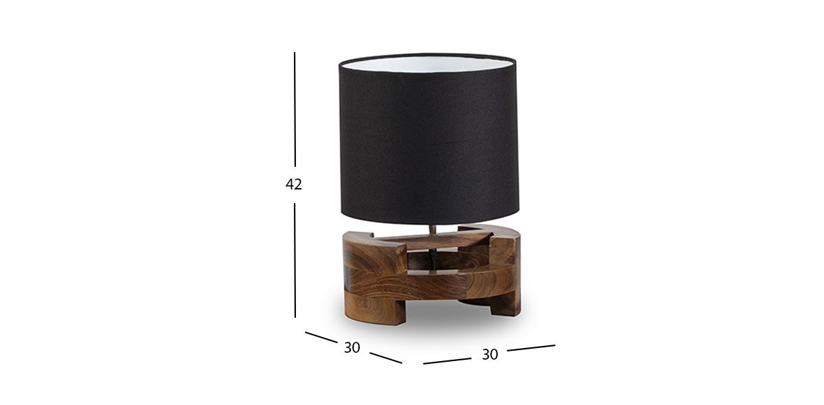 Lámpara De Mesa Parota Lego Negro