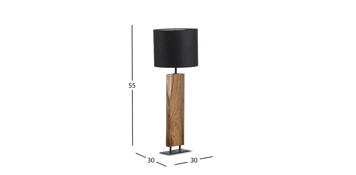 Lámpara De Mesa Parota Tamara Negro