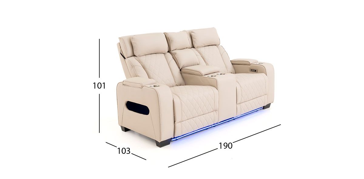 Sofá 2 Plazas Con Reclinables Eléctricos Jetour Beige