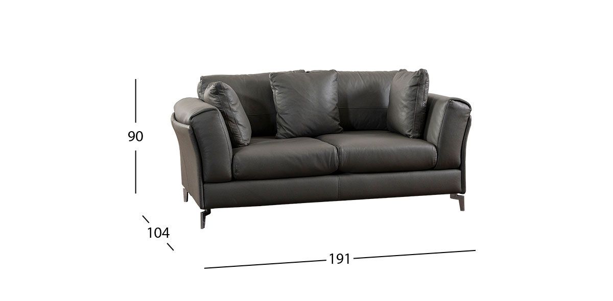Sofá 2 Plazas Piel Kenai CL Gris (Boal)