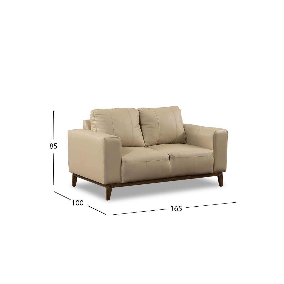 Sofá 2 Plazas Piel Littio Beige
