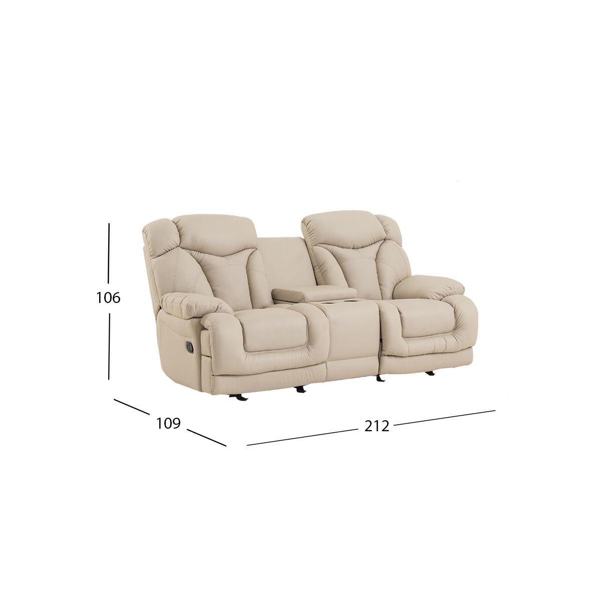 Sofá 2 Plazas Reclinable Lake Beige