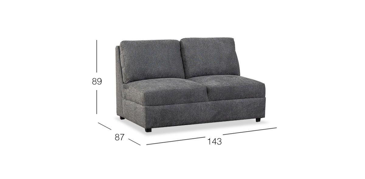 Sofá 2 Plazas Elite Gris Charcoal