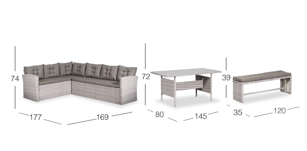 Set De Jardín Madras Gris