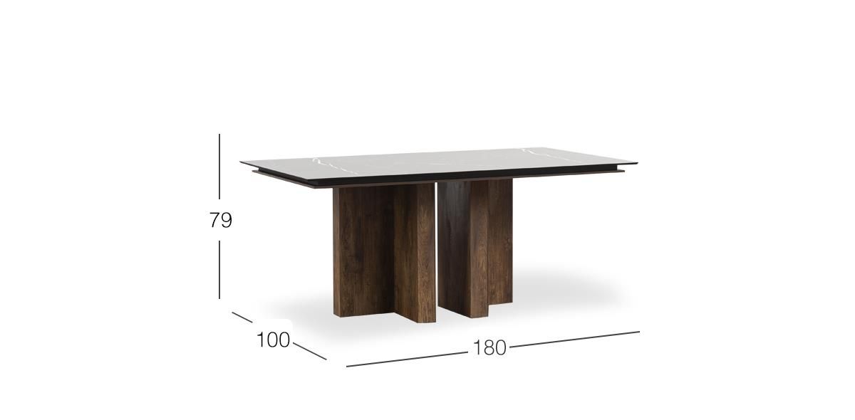 Mesa Comedor 180 x 100 Cm Rectangular Birmania Negro