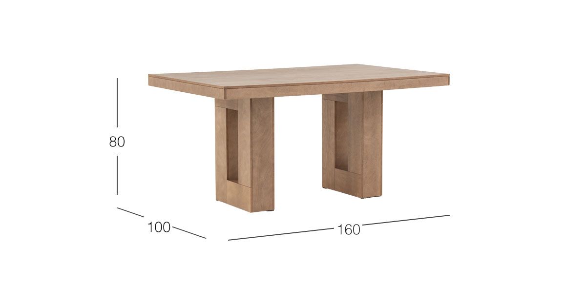 Mesa Comedor Rectangular 160 X 100 Cm Minnesota Café
