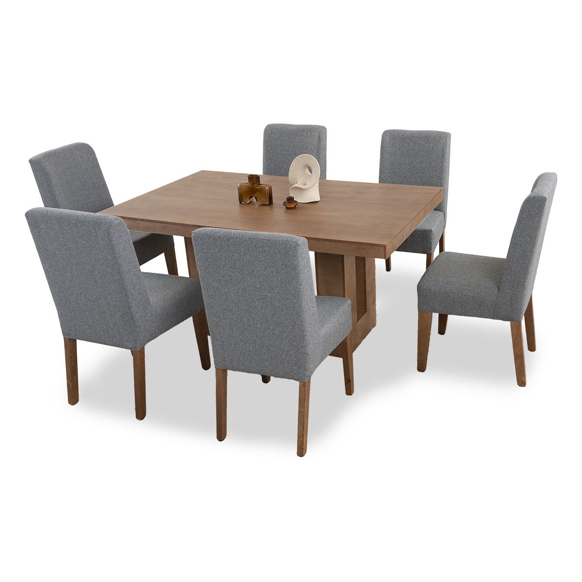 Comedor Rectangular Minnesota Gris 7 Piezas