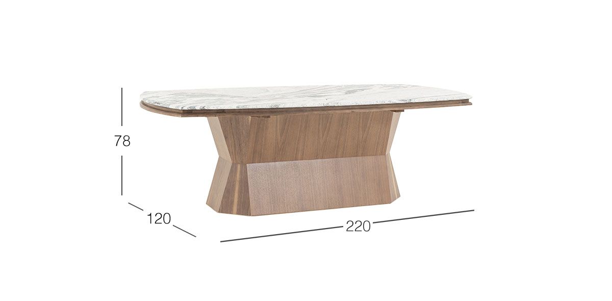 Mesa Comedor Irregular 220 X 120 Cm Luanda CL Café 