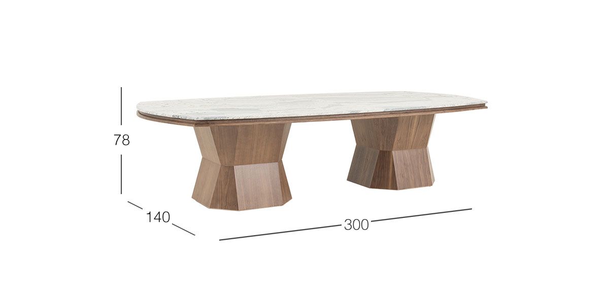 Mesa Comedor Irregular 300 X 140 Cm Luanda CL Café