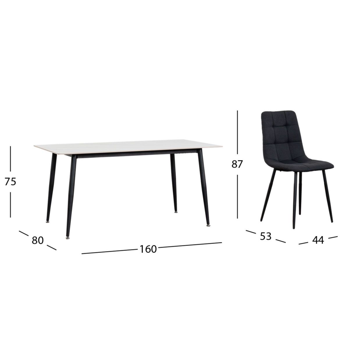 Comedor Rectangular Clever Negro 7 Piezas