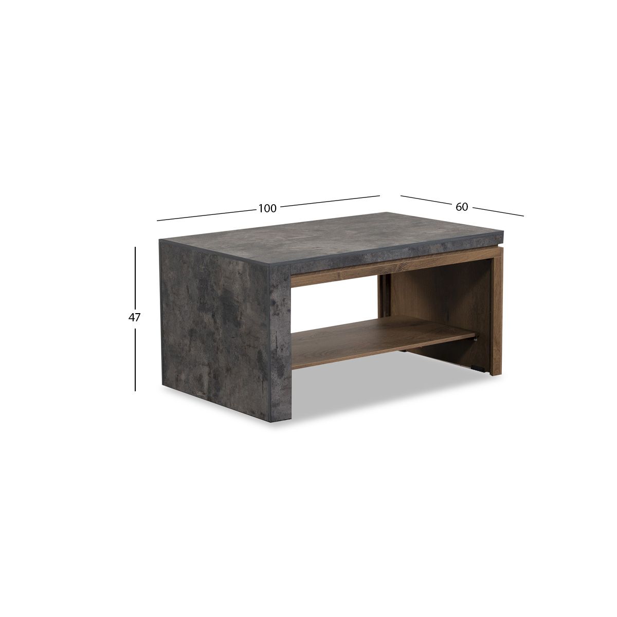 Mesa De Centro 100 Cm Stone Gris