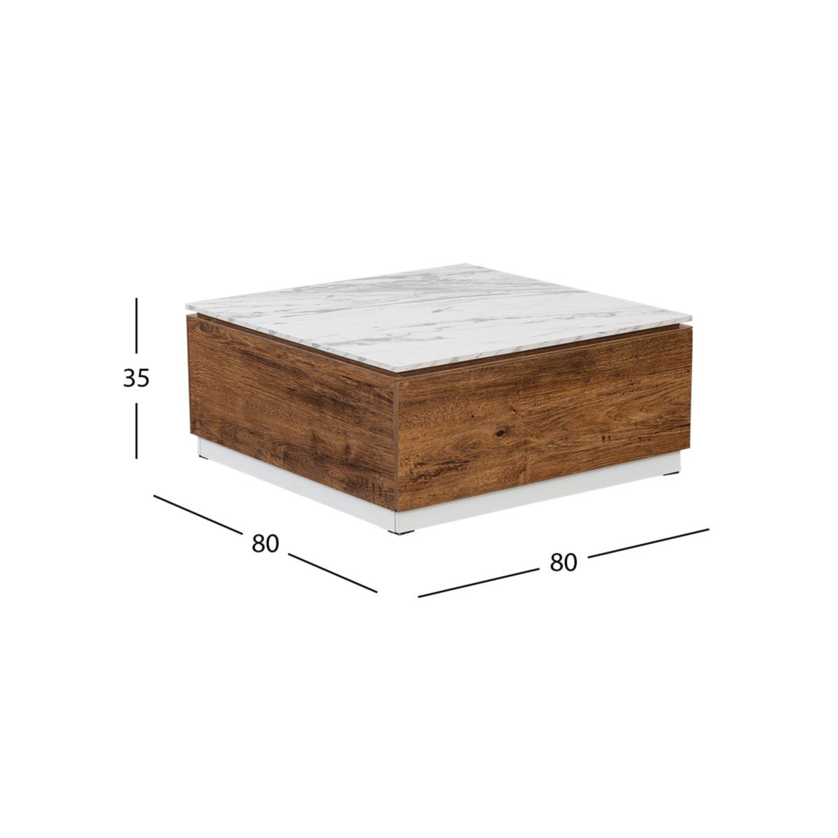 Mesa De Centro Con Cajón Birmania Blanco