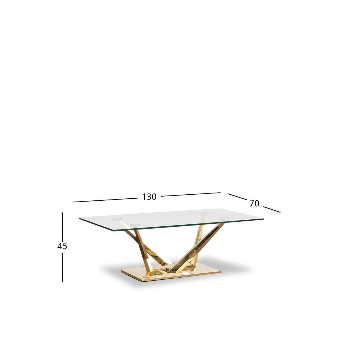 Mesa de Centro Rectangular Royal Gold LV