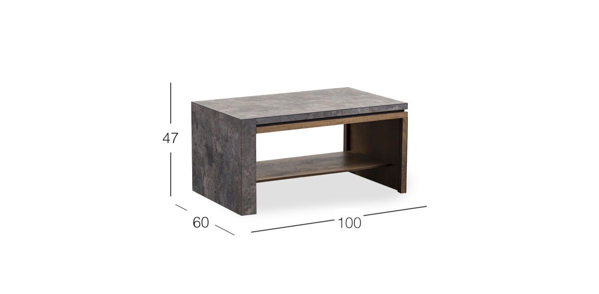 Mesa de Centro 100 Cm Stone Gris