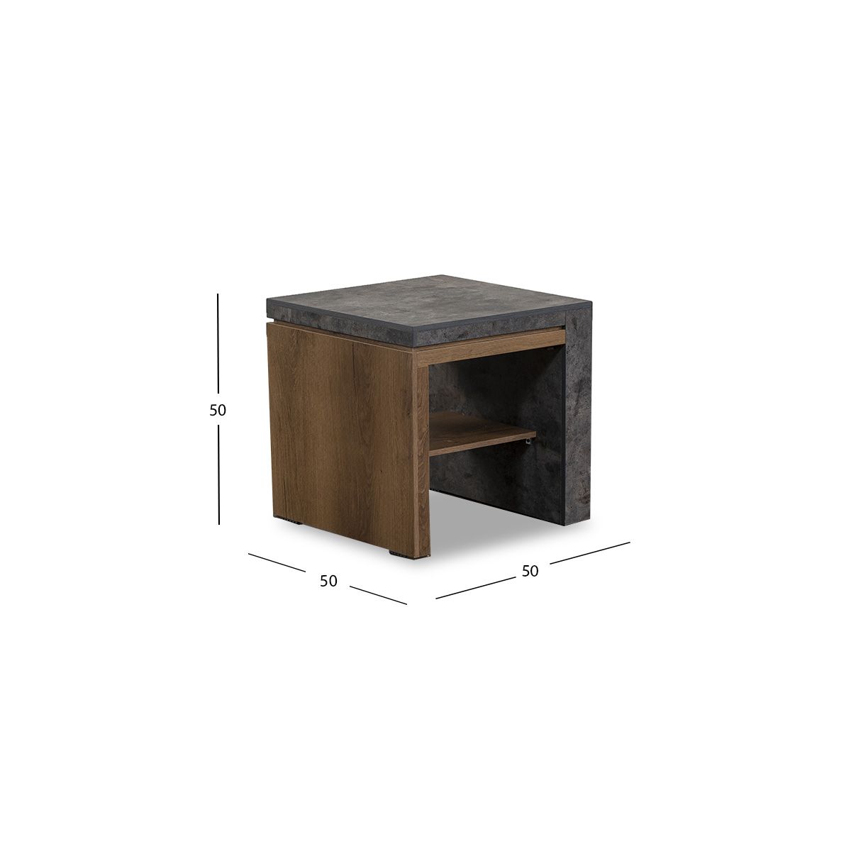 Mesa Lateral 50 Cm Stone Gris