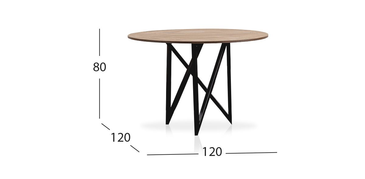 Mesa Comedor 120 Cm Redonda Nápoles Café Parota