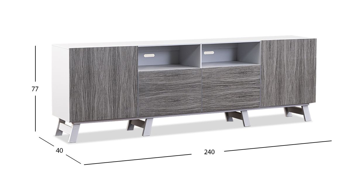 Mueble de TV 240 Cm Quebec Life Blanco Gris