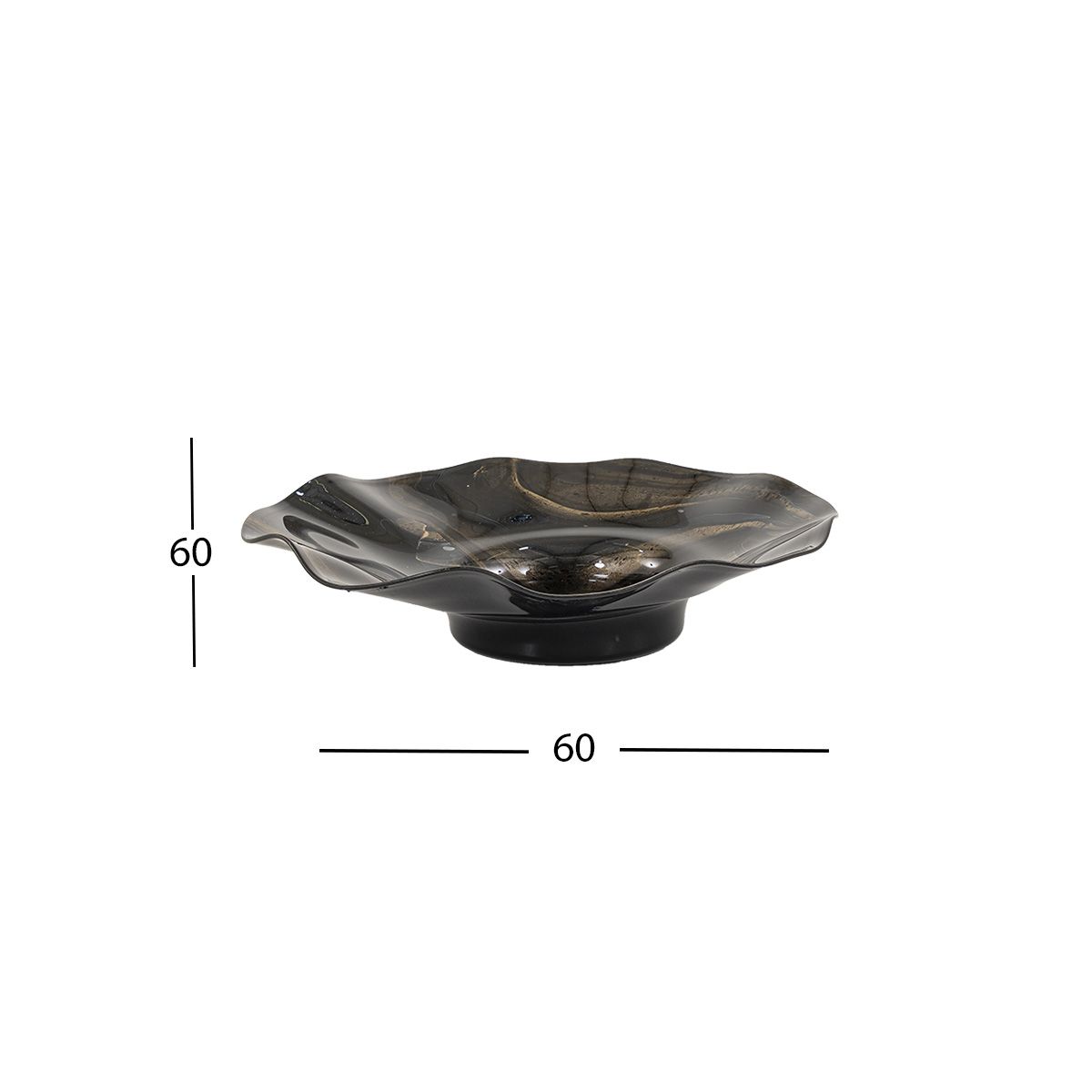 Platón Decorativo Cristal Jumbo Zirconia Negro