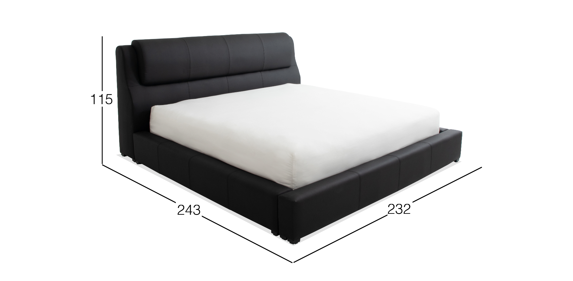 Cama King Size Joyce Negro