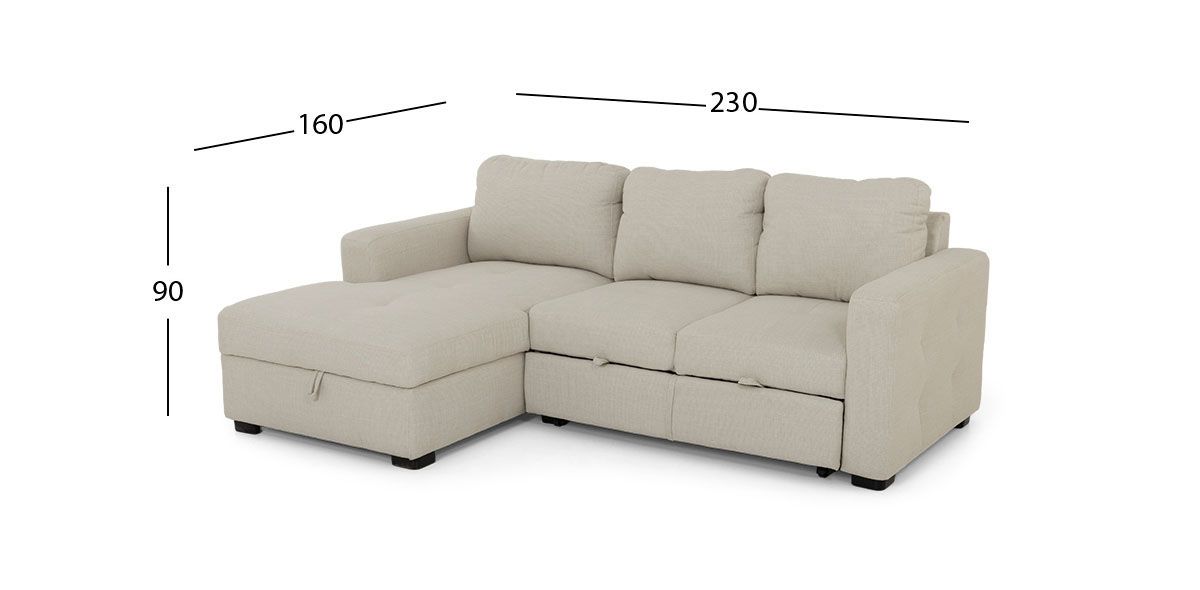 Sala Modular Izquierda Con Baúl Y Cama Alta Olivia Plus Beige 