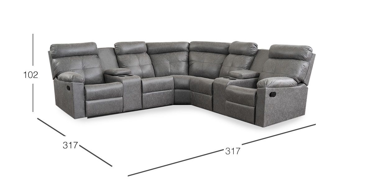 Sala Modular Con Reclinable Liam Gris