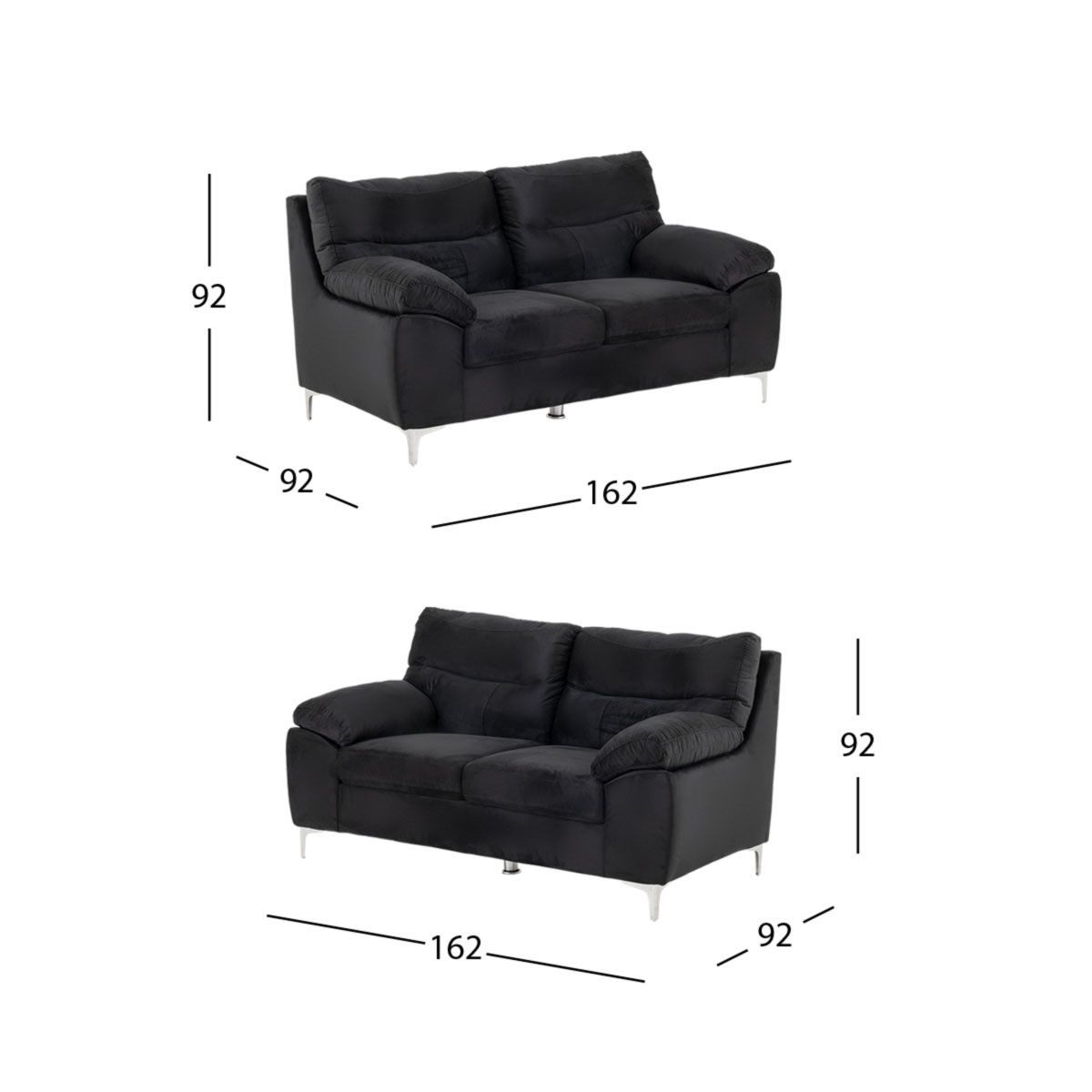 Sala Edimburgo PL Negro 2 Piezas