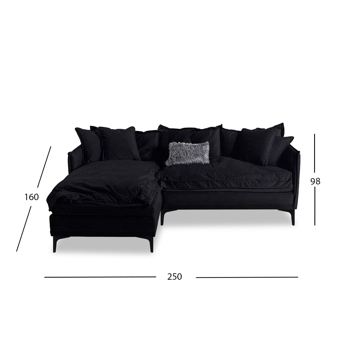 Sala Modular Izquierda Siriana Velvet Negro