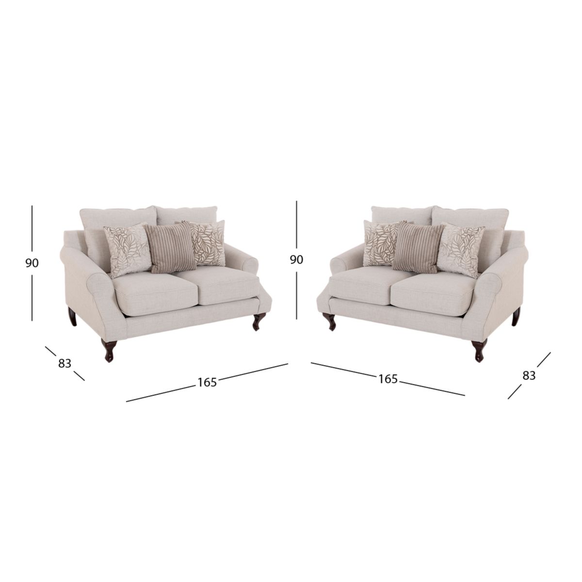 Sala James Fiora Ecru Blanco 2 Piezas